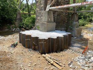 Sheetpiles and Grouting for Foundations Support.