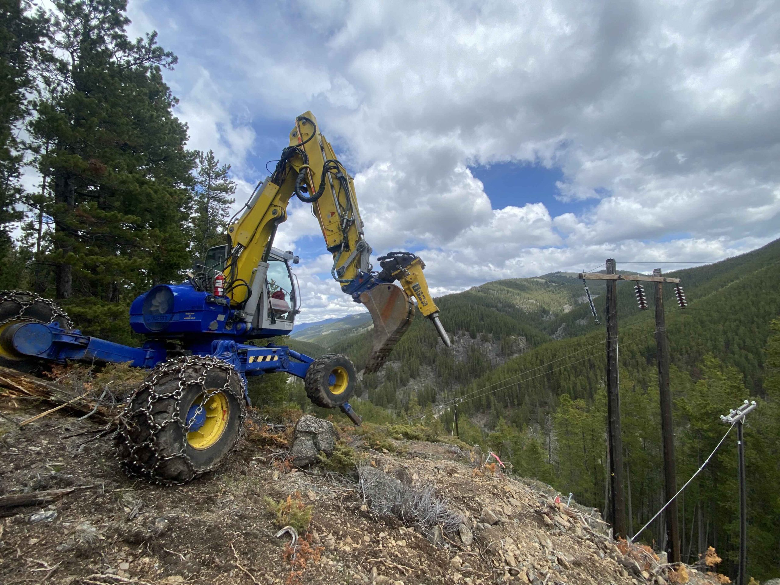 Spider Drilling on Steep Slope
