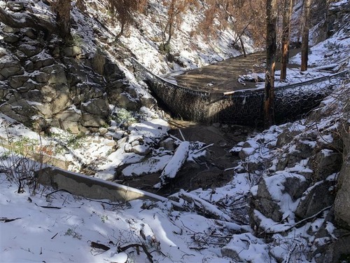 snowy debris flow barrier