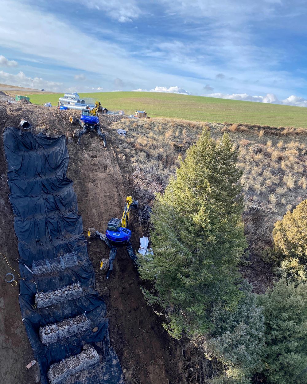 spider excavator storm response cleanup