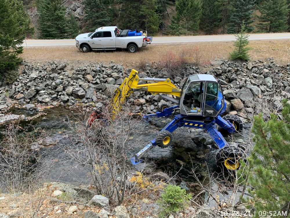 spider excavator roadway repair