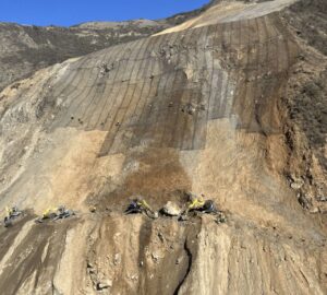 Spider excavators on slope