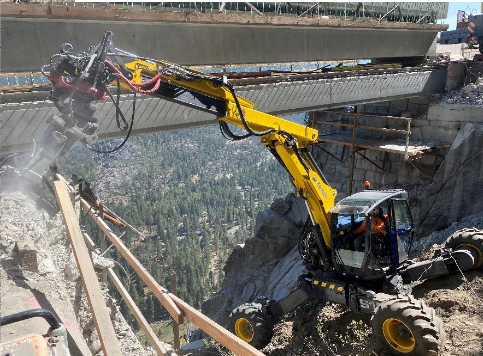 Spider Excavator Historic Bridge Repair