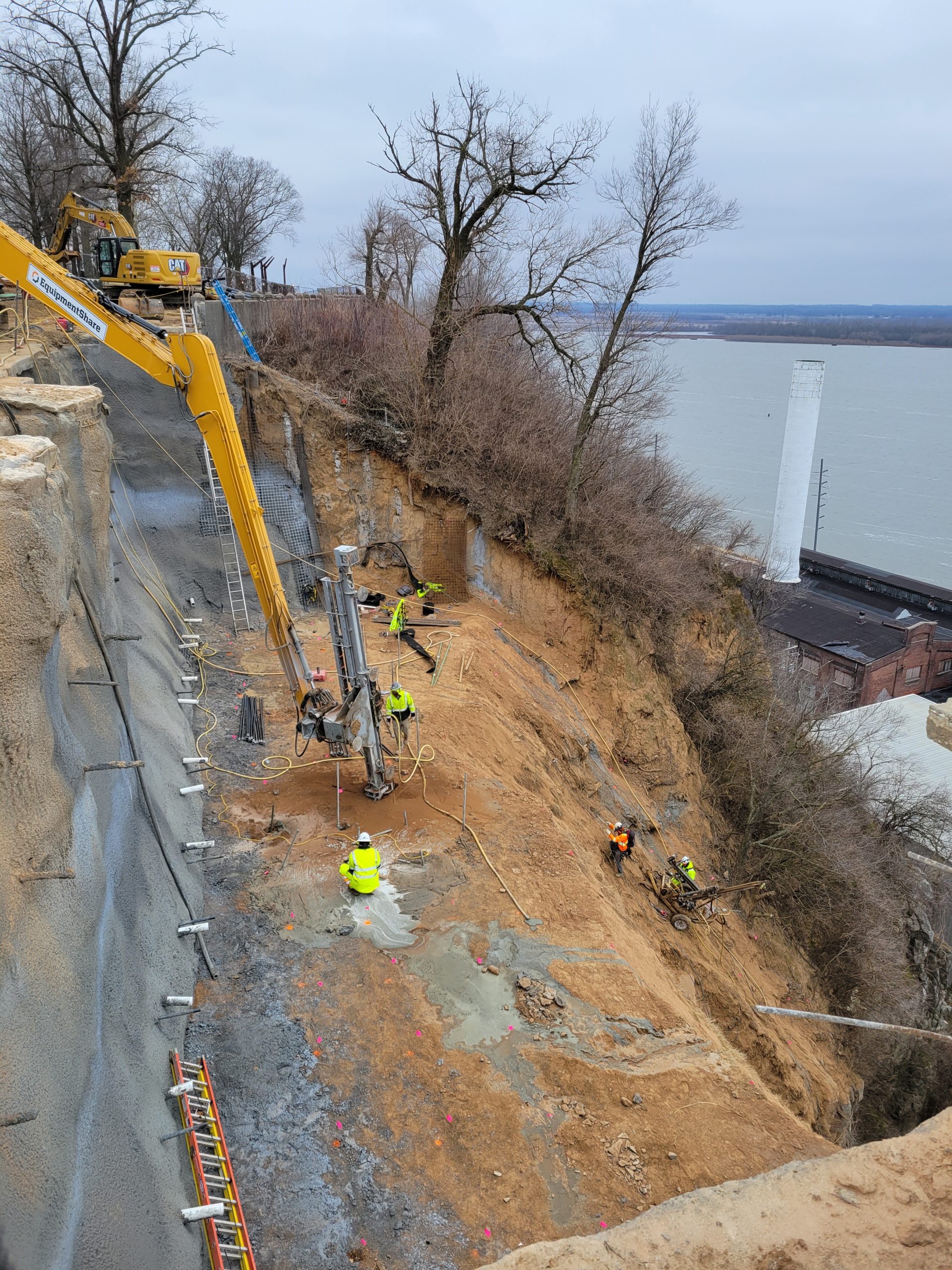 Micropile Pin and Mesh Drilling