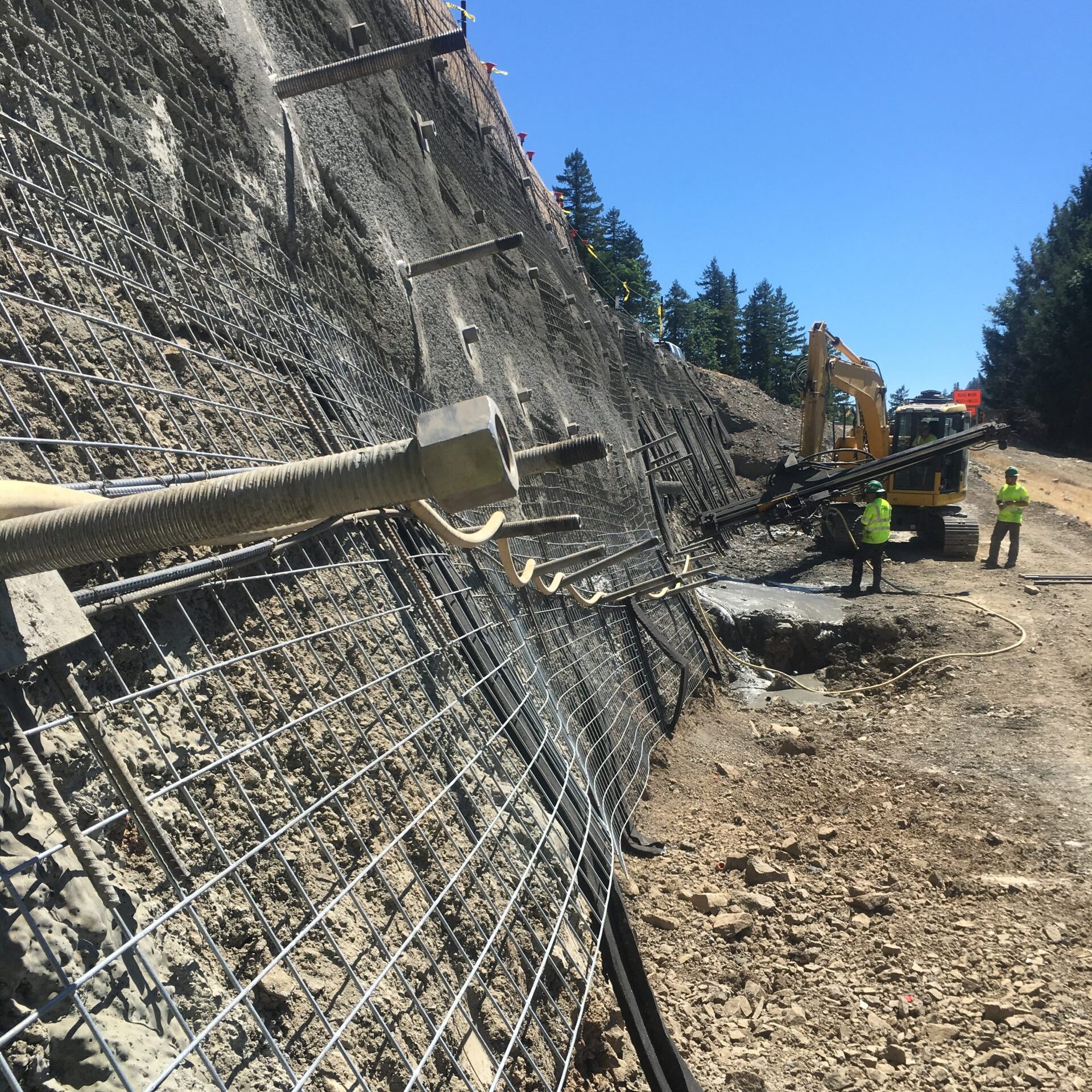 Soil Nail and Pinned Mesh Application