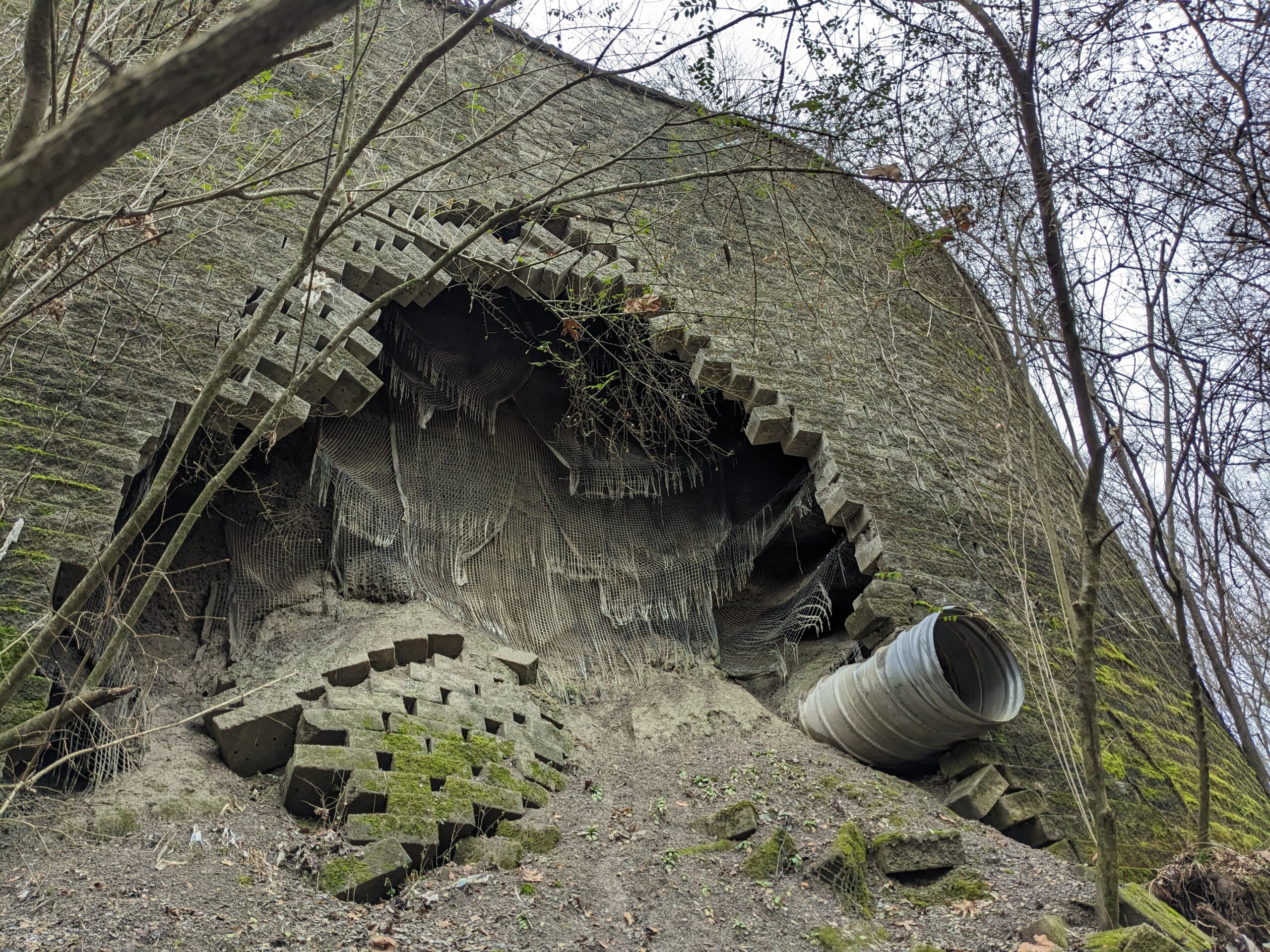 Failed commercial retaining wall