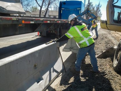 RailCO concrete barrier installation highway project