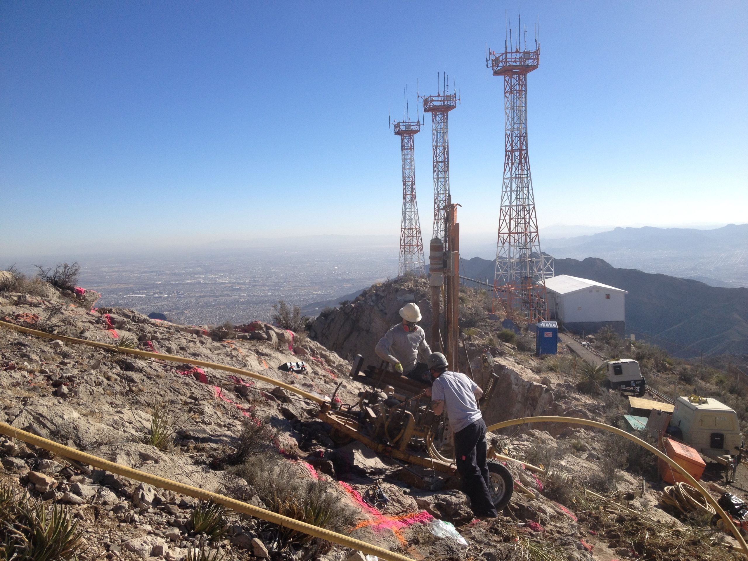 Ground stabilization supporting critical power and communications infrastructure.