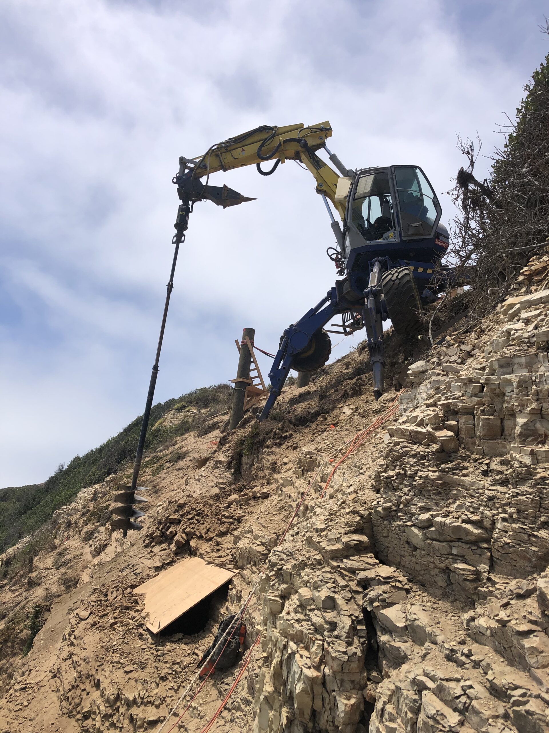 Spider Excavator Drilling