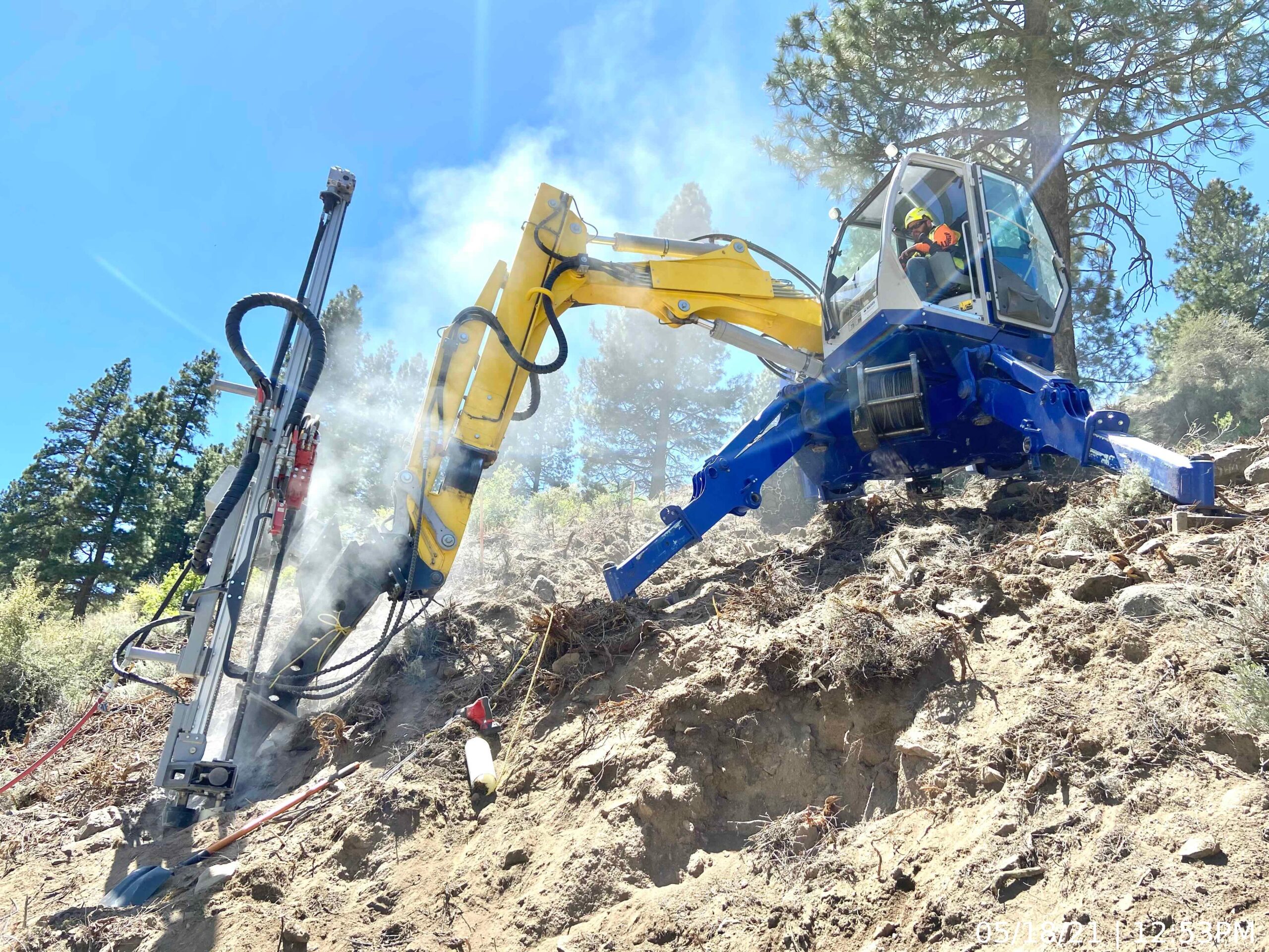 Spider Excavator Drilling
