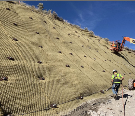 Old Gardiner Road TECCO Greesh Mesh installed on slope (3)
