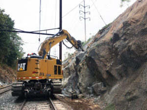Rockfall Barrier next to Rail
