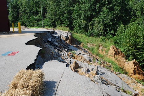 Road and embankment damage